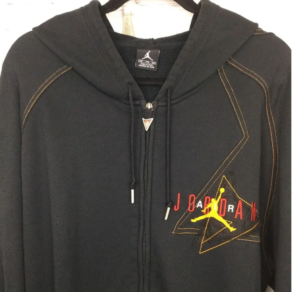 Jordan 23 Streetwear Y2K Retro Hip Hop Embroidered Jumpman Full Zip Hoodie 2XL